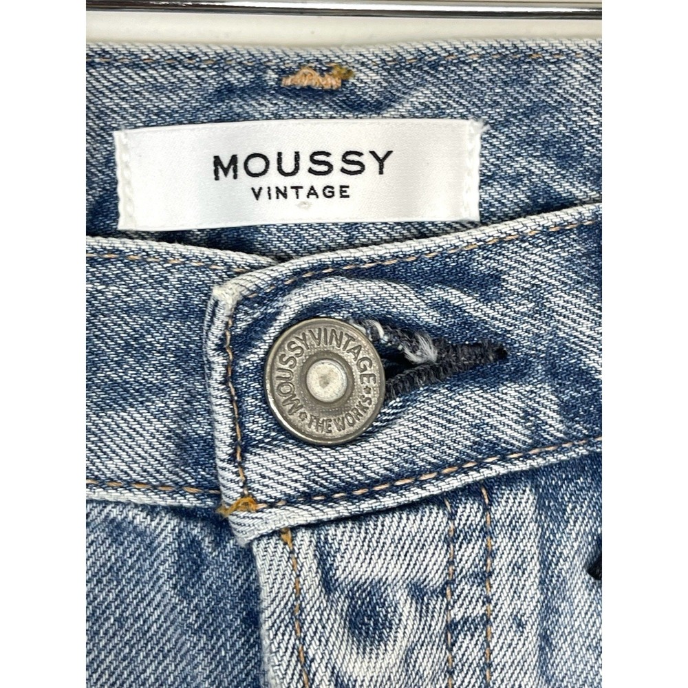 New! MOUSSY VINTAGE Mathews Cut Off Short Light Blue Distressed Raw Hem Denim 28 - Picture 5 of 16